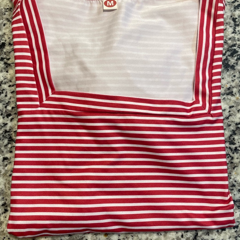 Vibrant Women's Short Sleeve Tops Set - Red, Blue, Green, and Striped - Picture 5 of 5